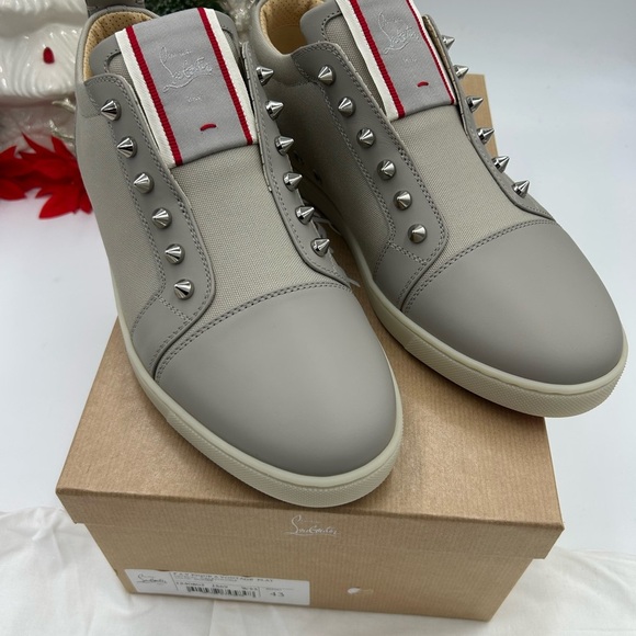 Men's Christian Louboutin F. A. V. Fique slip on sneakers size 43 made in Italy.
